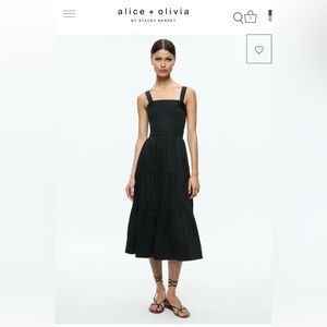 NWT Alice+Olivia Saige Midi Dress, Black
